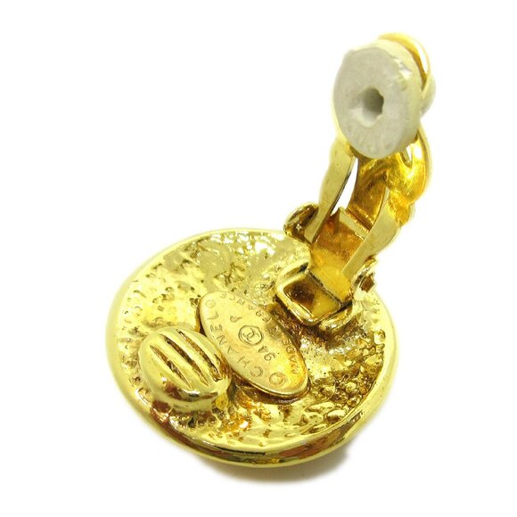 Chanel Button Earrings Clip-On Gold - Picture 3 of 4